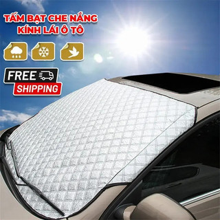 Tấm Bạt Che Nắng Kính Lái Ô Tô 4 Lớp PEVA Có Nam Châm Ẩn + Dây Chằng + Chụp Gương Phản Quang  AIMVUKES