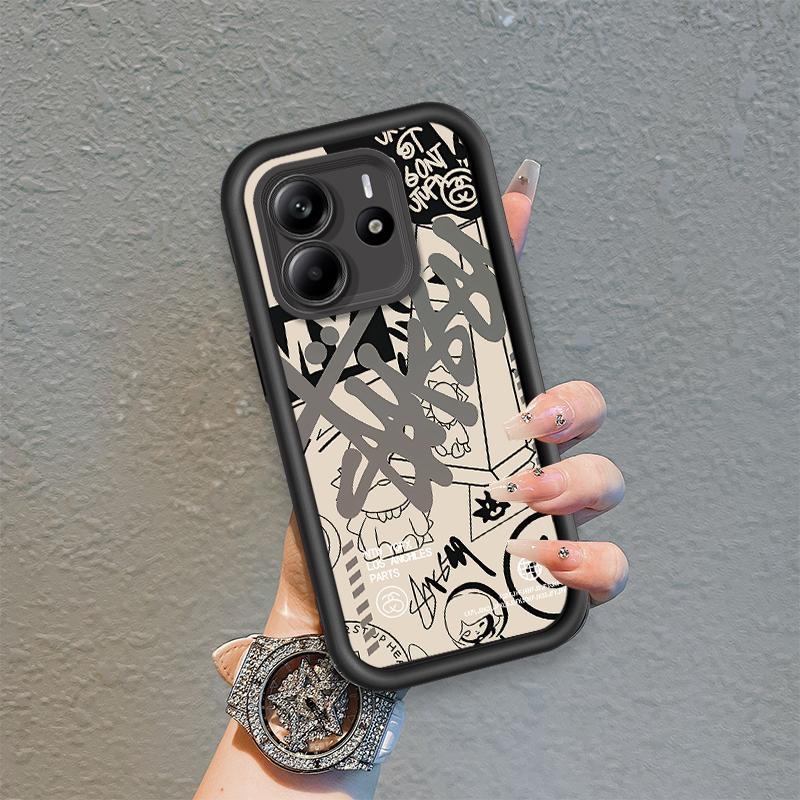Ốp Lưng Cho Redmi Note 14 4G 5G Hoạt Hình Silicon Mềm Ốp lưng TPU Bi-a Xu Hướng Mắt Thiên Thần Chống Sốc Ốp Lưng