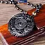 Dây chuyền đá obsidian tự nhiên khắc rồng và phượng hoàng, bùa hộ mệnh Bagua dành cho nữ
