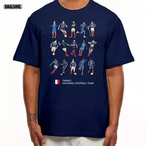 World Cup Đội tuyển Pháp Mbapper Henry Zedar Minh họa Bóng đá Áo thun ngắn tay Cotton nặng thông thường