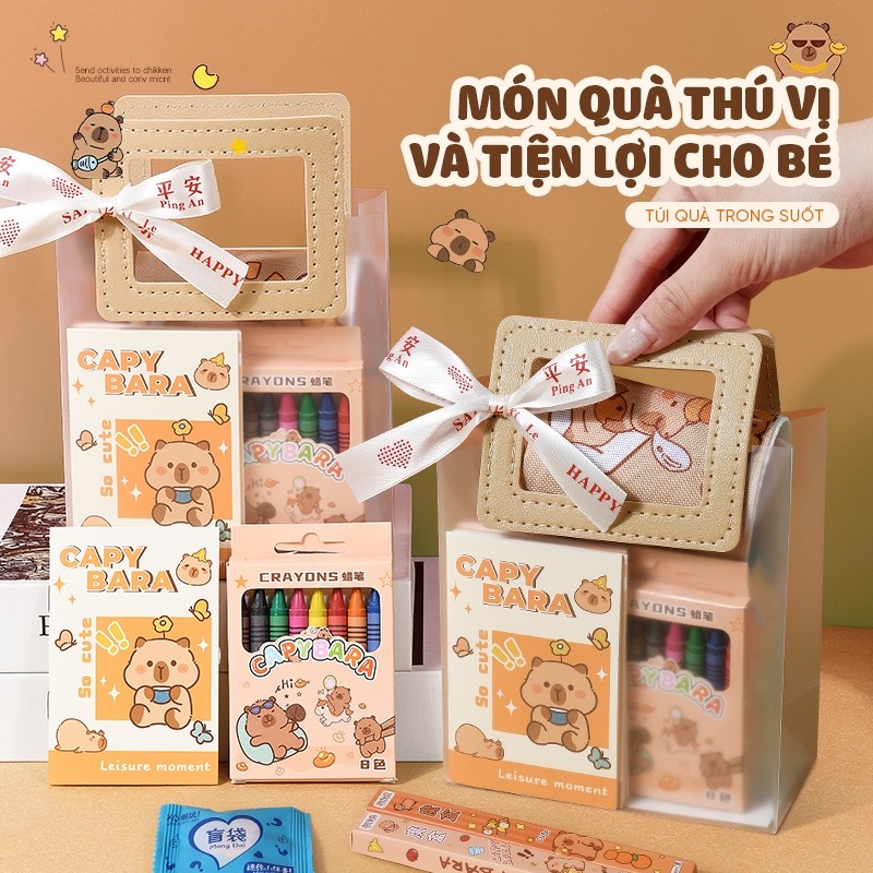 Set quà Capybara dễ thương văn phòng phẩm đồ dùng học sinh quà sinh nhật 1/6 tốt nghiệp xinh