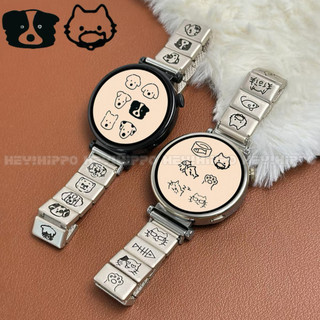 Dây đeo mèo con dễ thương bằng thép không gỉ cho Huawei GT6 41mm / 46mm và GT6pro Huawei Watch 5 GT5, GT4, GT2e, GT3pro, GT Runner 2 và Honor Magic Watch và dây đeo đồng hồ kim loại Huawei Fit 4