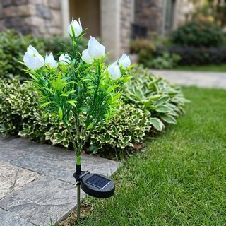 Đèn sân vườn năng lượng mặt trời Gardenia Hoa chống nước Sân ngoài trời Con đường hàng rào Trang trí ấm áp Nhiều màu