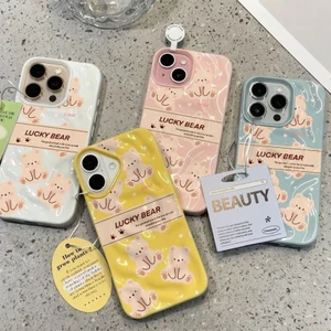 Ốp Họa Tiết Nhăn 3D Thời Trang LUCKY BEAR Họa Tiết Dành Cho Vivo Y22 Y22S Y28 Y29 Y36 Y27 Y27S Y91C Y91i Y91 Y93 Y95 Vỏ Kẹo Chống Sốc Mềm