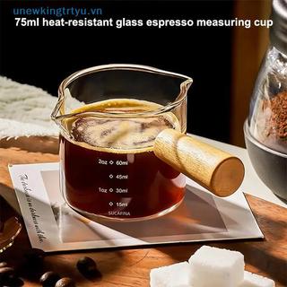 Unewtyu 75ml Kính Chịu Nhiệt Cốc Đo Espresso Miệng Đôi Bình Sữa Thủy Tinh Có Tay Cầm Cân Kính Đo Cốc VN