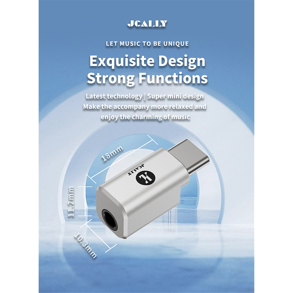 JCALLY JA31 Âm Thanh Kỹ Thuật Số USB-C Sang 3.5 Mm Di Động Mini Adapter DAC CX3193 Điện Thoại Tai Nghe Adapter DAC