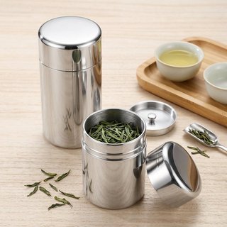 Thép không gỉ Matcha Trà Caddy Kín Khí Nắp Đôi Chống Ẩm Lưu Trữ Di Động Thiếc