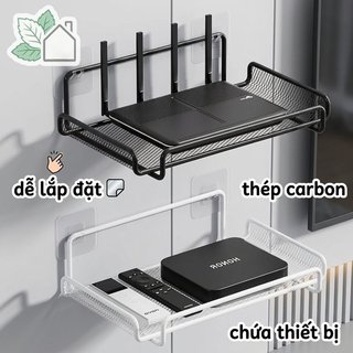 Kệ Bộ Định Tuyến Treo Tường Thép Carbon Giá Đỡ WiFi Hộp Tivi Người Tổ Chức Khoan Giá Để Đồ Gia Đình Miễn Phí