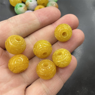 Giấy Seiko Khắc Bashan Ngọc Bàn Tính Hạt Nhiều Màu Sắc Màu Vàng Khắc Hạt Vòng Tay Tự Làm Phụ Kiện