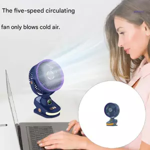 SUIT Quạt tuần hoàn không khí USB mạnh mẽ nhỏ có đèn LED Quạt kẹp máy tính để bàn di động cho bàn đầu giường Bàn sử dụng bền bỉ