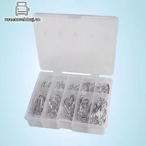 Móc câu cá nhíp thép carbon cao cấp, kích cỡ đa dạng từ 3 đến 12#, phụ kiện câu cá chất lượng.