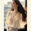 Đầm off-white cổ chữ V ren nữ cao cấp