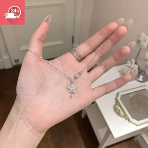 Dây chuyền nữ phong cách Hàn Quốc, đính kim cương lấp lánh, thanh lịch, ngọt ngào và đa năng.