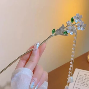 Cổ Tua Rua Kẹp Tóc Nữ Cao Cấp Hanfu Kẹp Tóc Bước Lắc Kẹp Tóc Mũ Đội Đầu Bướm Handmade Nguyên Bản