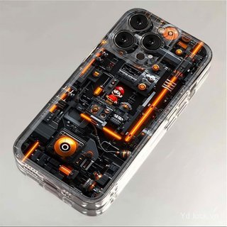 Ốp điện thoại trong suốt thời trang hợp thời trang màu đen mát mẻ Thích hợp cho iPhone 17promax / 15pro / 16 / 12 / 11pro / xsmax / 14pro / 13promax Vỏ chống va đập