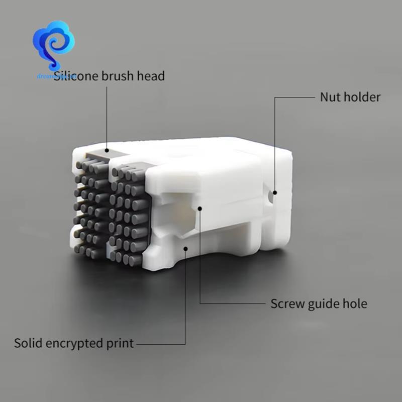 [dreamedge] Dành cho phòng thí nghiệm X1 / X1C / P1P / P1S Vòi phun gạt nước vòi phun hai hàng Bàn chải silicon gắn Máy chà sàn đầu in Wiping Cleaner