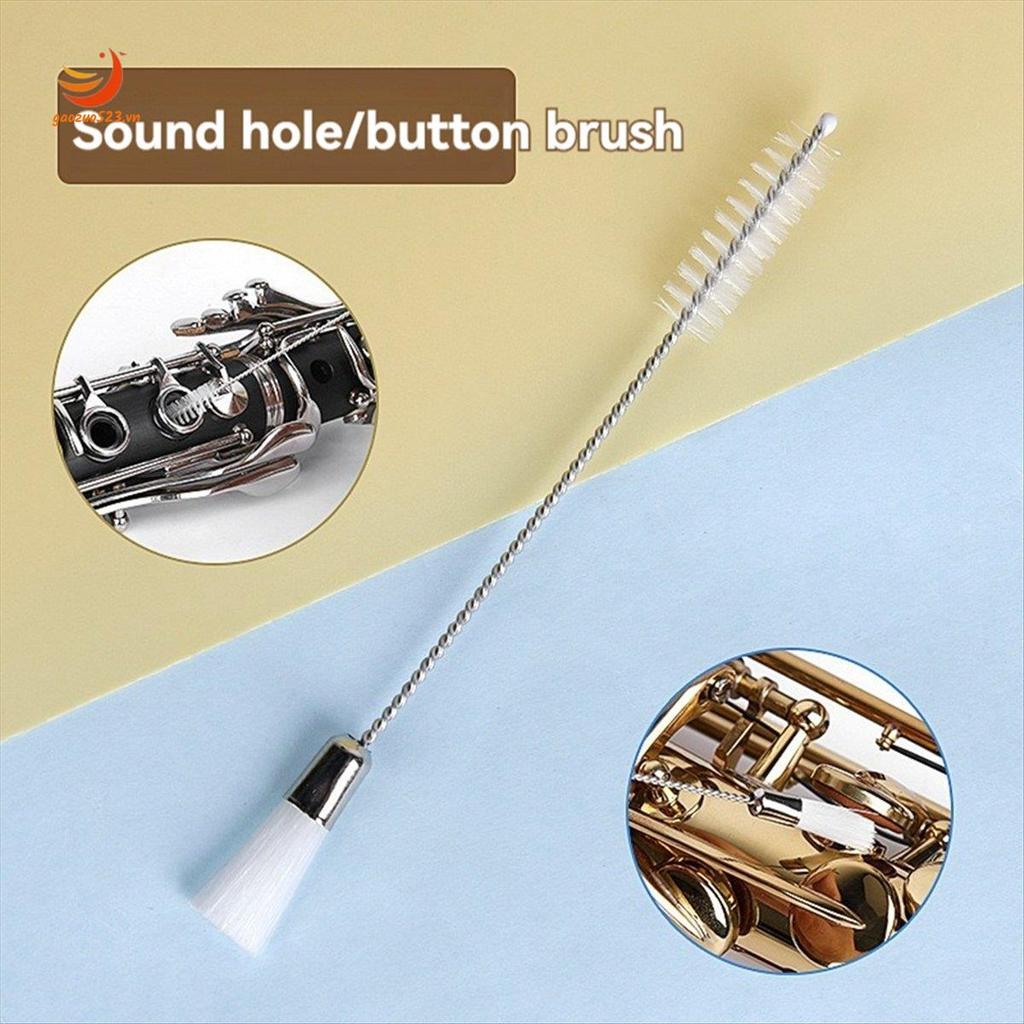[gaozuo523.vn] Bộ bàn chải làm sạch ống ngậm Saxophone Bàn chải làm sạch ống hút bụi Oboe cho sáo Sax Trumpet Clarinet