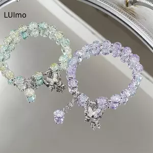 LUImo Ngọt Pha Lê Đính Hạt Vòng Tay Nữ Quyến Rũ Bướm Mặt Dây Chuyền Vòng Tay Trang Sức Thời Trang Phụ Kiện Bạn Gái Quà Tặng SBS