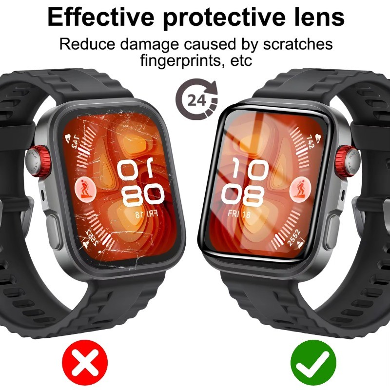 1-3 Chiếc Bảo Vệ Màn Hình Cho Huawei Watch Fit 5 4 3 Pro HD Trong Suốt Kính Cường Lực Cho Huawei Watch Fit 4Pro 5Pro 3 4 5 Cong Đen Cạnh Kính Phim