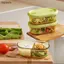 Hộp cơm trưa bằng kính chịu nhiệt bigapple có nắp đậy, kín & tách rời, RDG an toàn cho lò vi sóng