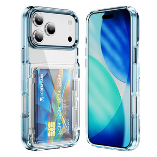Giá đỡ điện thoại, giá đỡ thẻ, ốp điện thoại trong suốt, tương thích với iPhone 17 Pro Max, 17, 16, 15, 14, 13, 12, 11, XR, vỏ bảo vệ đơn giản, chống sốc, có nút kim loại, bảo vệ