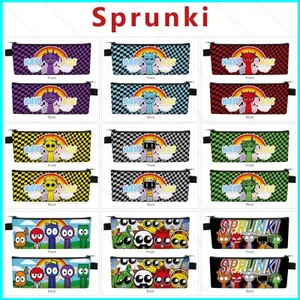 HK1 Sprunki Incredibox Hộp Đựng Bút Sinh Viên Túi Bảo Quản Trò Chơi Ngoại Vi Da PU Túi Văn Phòng Phẩm KH1