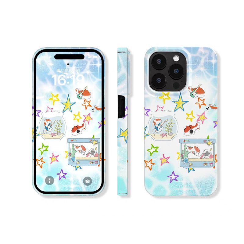 Ốp Điện Thoại Rock Goldfish QYJS Thích Hợp Cho IPhone 17 AIR 12 PRO 13 14 15 16 ProMax 11 XR XSMAX 7 8 PLUS Phim Vỏ Cứng Chống Bụi Bẩn Phong Cách Hợp Thời Trang