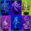 HT3 Genshin Tác Động Đèn Ngủ 3D Đèn Led Từ Xa Anime Beelzebul Eula Kokomi Thoma Hình Chiếu Sáng USB Giáng Sinh Gif
