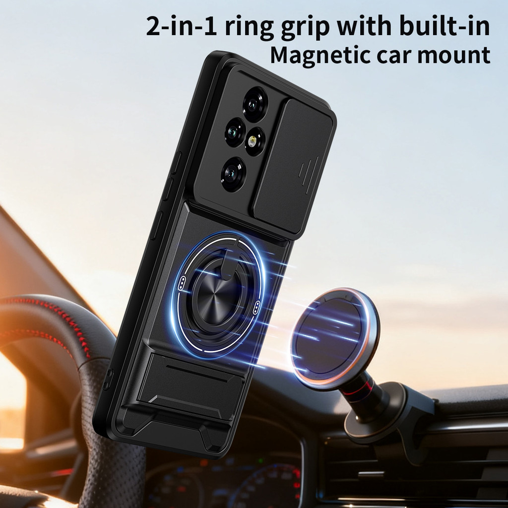 Thích hợp cho Honor 200 Pro 400 Lite 500 Smart 600 5G 360 Ring Stand Ốp điện thoại có vỏ máy ảnh Gắn trên ô tô từ tính Vỏ bảo vệ toàn diện chống sốc