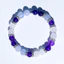 Vòng tay Aquamarine thạch anh tím tự nhiên Unisex - Hạt pha lê 8 mm kèm miếng đệm đính kim cương Đá mặt trăng trắng - Tăng cường sự tự tin Thu hút tình yêu Tối giản sang trọng