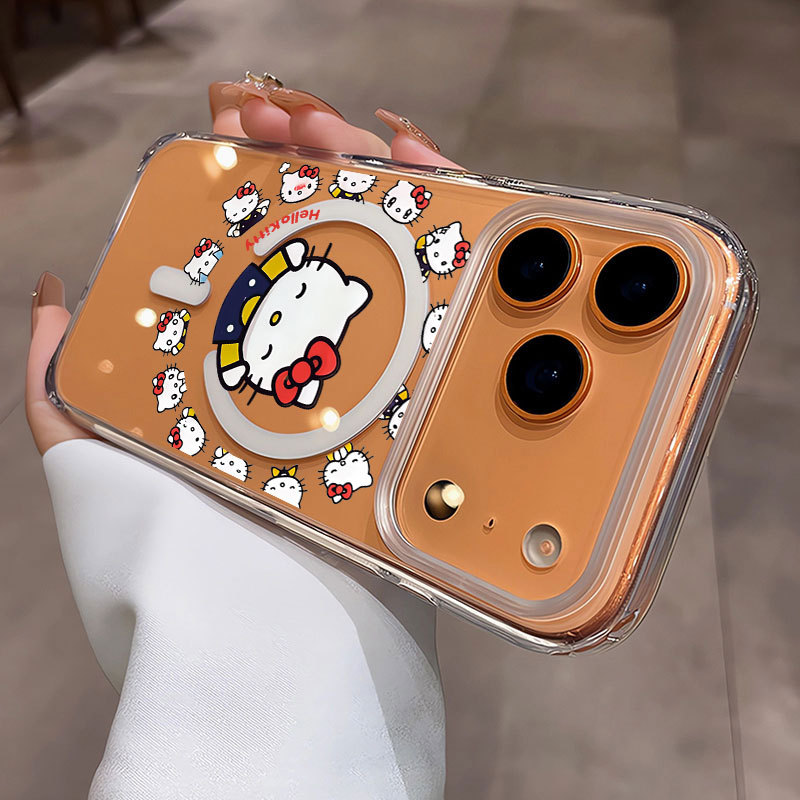 Ốp lưng iPhone họa tiết Hello Kitty hỗ trợ sạc không dây từ tính - iP 7/8/X/XS/XR/11/12/13/14/15/16/17/Plus/Air/Pro/Max