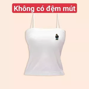 áo bún 2 dây gân tăm mềm mịn co giãn -hình gấu xanh -thoitrangthubio