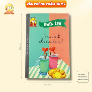 Tập Sinh Viên Thuận Tiến Milk Tea 200 Trang – Vở 4 Ô Ly Ngang, Giấy 80gsm