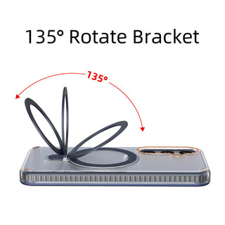 Sạc Không Dây Vòng Kim Loại Xoay Giá Đỡ Bảo Vệ Màn Hình TPU Chống Sốc Điện Thoại Cho Samsung S26 S25 S24 Plus Ultra