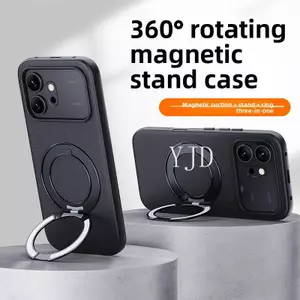 Ốp Lưng Cho Honor 600 Pro Nút Kim Loại Sạc Không Dây 360 ° Giá đỡ hợp kim xoay Tăng chiều cao máy ảnh Vỏ điện thoại chống rơi
