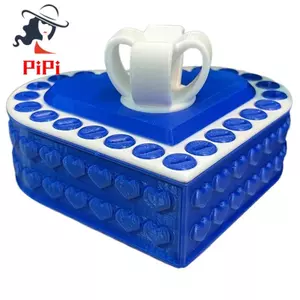 3D In Hình Trái Tim Hộp Quà Tặng Ngày Lễ Tình Nhân Hộp Bảo Quản Đám Cưới Vòng Cổ Hộp Quà Tặng Trắng & Xanh Dương