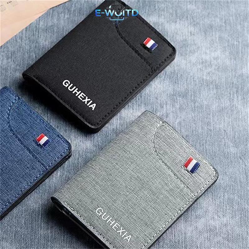 E-WOITD 1 Vải Siêu Mỏng Ngắn Mini Tối Giản Nam Ví Nam Ví Da Ngắn Ví Cho Nam Kẹp Tiền Túi Đựng Tiền E-WOITD