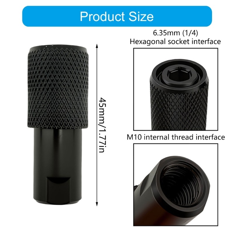 COO Thép Carbon Góc Máy Xay Adapter M10 Đến 6 35Mm Hex Bit Chuyển Đổi Cho Bước Dril