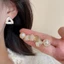 Bông tai NSSFX, Thiết kế sang trọng Bông tai giả phong cách cổ điển, Bông tai trang trí hình học màu vàng dễ thương Quà tặng cho nữ