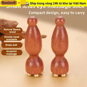 Con lăn mát xa mắt BAMBOOB, Gậy Massage mặt 5 răng bằng gỗ, Gậy cạo mắt Mini Lotus Pod bền bỉ để giảm mệt mỏi cho mặt
