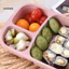 Linh hồn| Hộp đựng đồ ăn nhẹ di động Hộp đựng đồ ăn nhẹ có ngăn 4 ngăn Bộ hộp cơm trưa chia không chứa Bpa – Hộp đựng đồ ăn có thể xếp chồng lên nhau 4 ngăn có nắp có thể tái sử dụng để làm việc