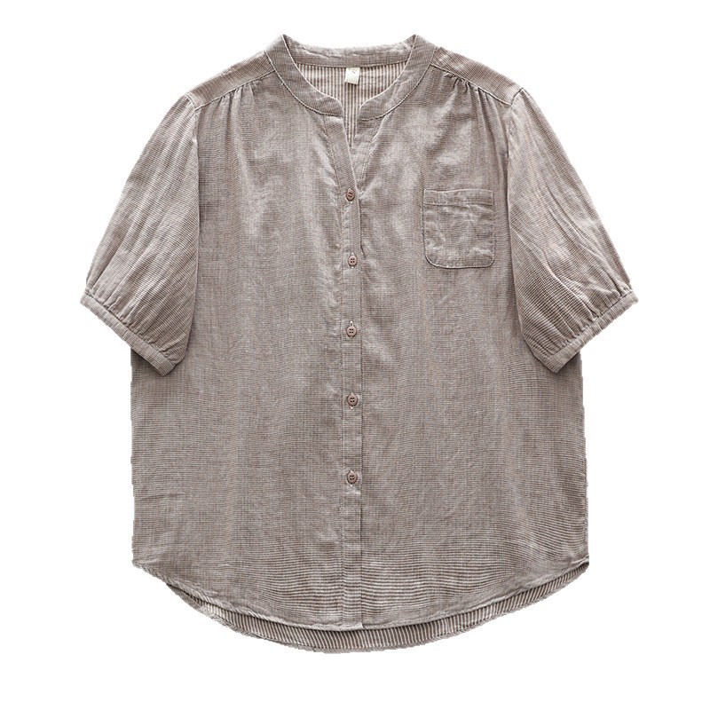 [Hàng có sẵn] Áo sơ mi nữ 100% cotton chất lượng cao mùa hè Áo cotton mỏng thông thường mới