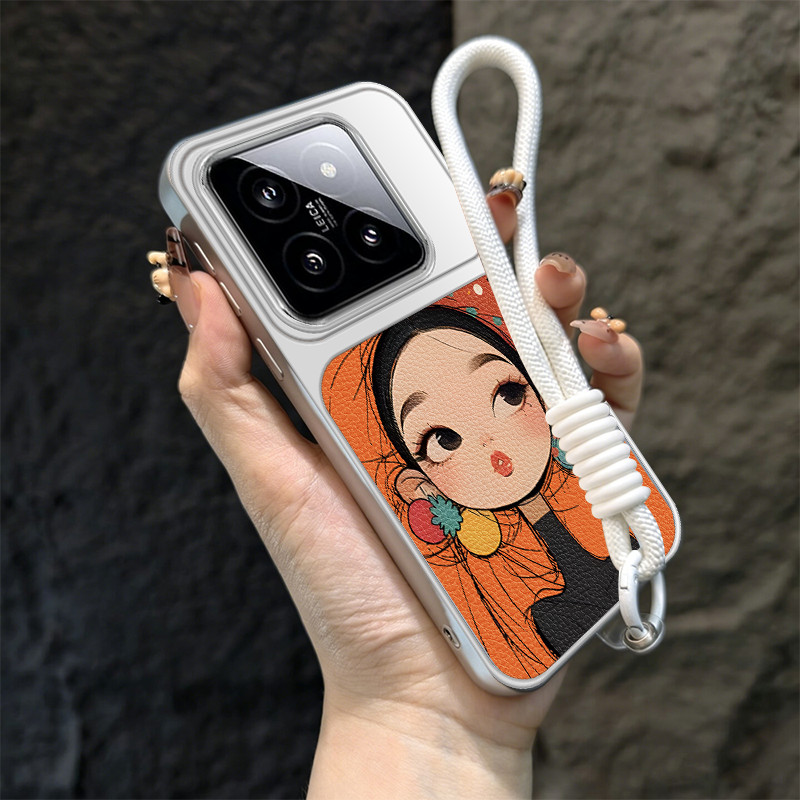 Ốp Lưng PBZZ Cho xiaomi 14t 14 pro 14 ultra 5g Vỏ Điện Thoại Lo Âu Vỏ Mềm Chống Sốc Thiết Kế Mới Thẩm Mỹ Hoạt Hình Dễ Thương Có Dây Buộc Cho Bé Gái TBDTMD1