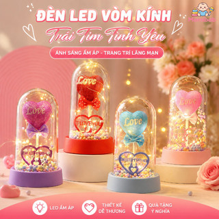 Hộp quà hoa bất tử – Trái tim, hoa hồng, bóng bay chữ S, đèn LED, quà bạn thân & sinh nhật – Món trang trí bàn đẹp