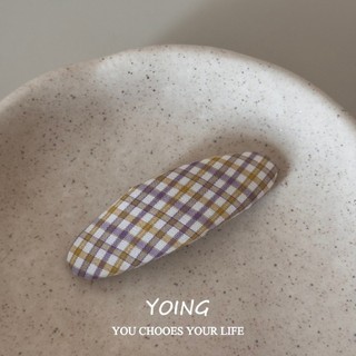 Yoing / Phong Cách Hàn Quốc Kẻ Sọc Hoa Hình Bầu Dục Tóc Vải Dễ Thương Đơn Giản Gãy Tóc bb Nổ Kẹp Tóc Sang Trọng Mũ Đội Đầu