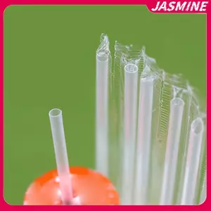 JASMINE 500 Chiếc DIY Ống Hút Nhựa Dùng Một Lần Ngắn Trong Suốt Đầu Nhọn Mỏng Ống Hút Uống Hàng Hóa Phụ Kiện Nhà Bếp JASMINE