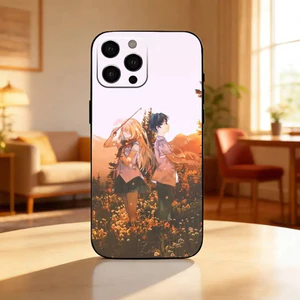 Ốp điện thoại TP-2 Amine Your Lie In A-Aprils cho iPhone17,16,15,14,13,12 Plus, Max Soft Silicone Black Cover