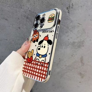 Dành Cho IPhone17 16 15 14 13 12 11 ProMaxXR XSMax 78Plus Dễ thương Red Checker Burger Dog Trường hợp điện thoại