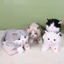 EDIWANY Mô Phỏng Mèo Sang Trọng Đồ Chơi, Có Yếm Lông Tơ Ragdoll Mèo Sang Trọng Búp Bê, Lồng Tiếng Hoạt Hình Dễ Thương Mô Phỏng Mềm Mô Phỏng Mô Hình Mèo Con Quà Tặng Sinh Nhật