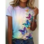 Thời Trang 3D Bướm In Hình Áo Thun Nữ Mùa Hè Cổ Tròn Tay Ngắn Kawaii Girl Tee